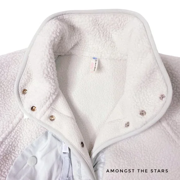 Free People Movement Hit The Slopes Salt Water Blue Grey Fleece Jacket - Picture 8 of 12